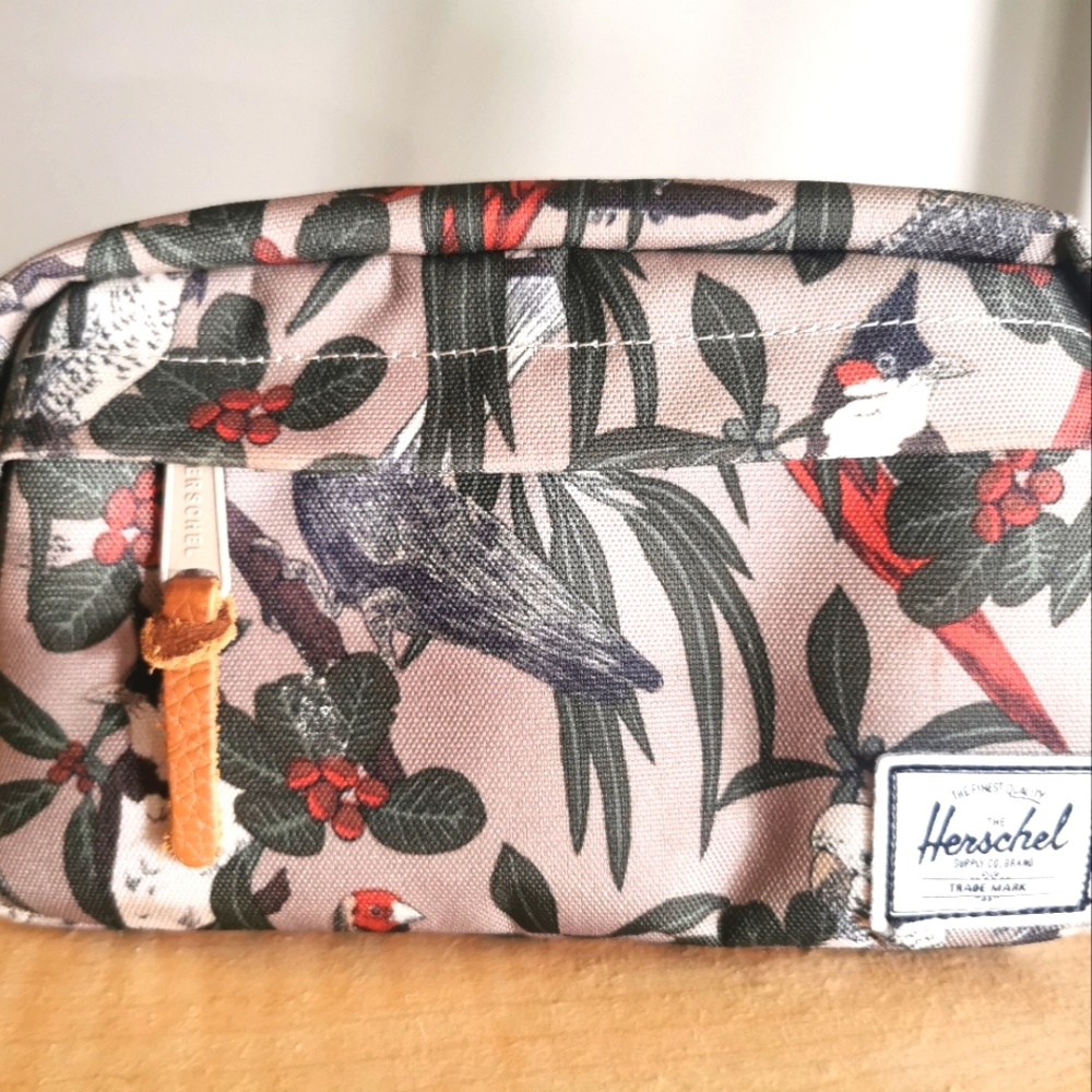 Herschel bird print cosmetic/pencil case M/L